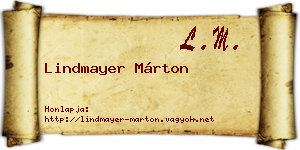 Lindmayer Márton névjegykártya